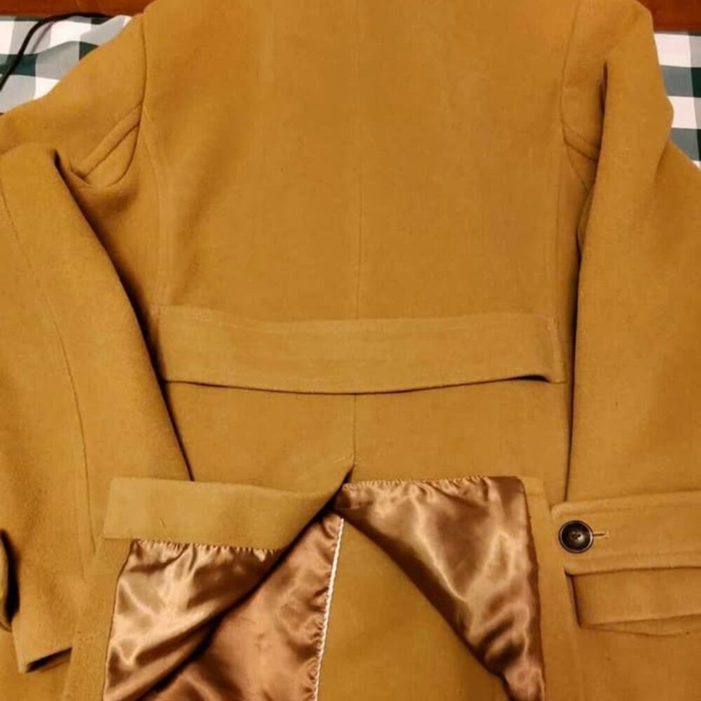 W sz 20 Lands End Camel Wool peacoat plus size - Picture 3 of 6